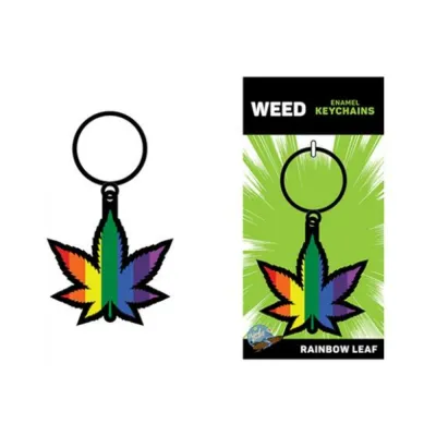 Games Novelty Weed Keychain Leaf Rainbow