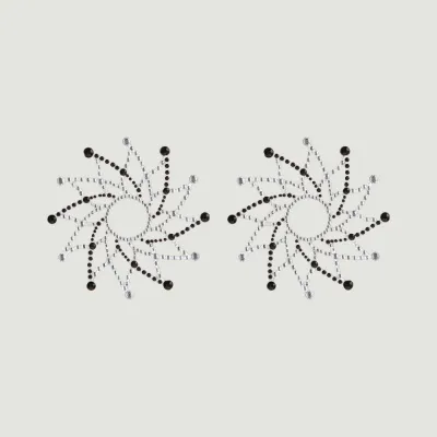 Pretty Pasties Black Beaded Swirl Pasties