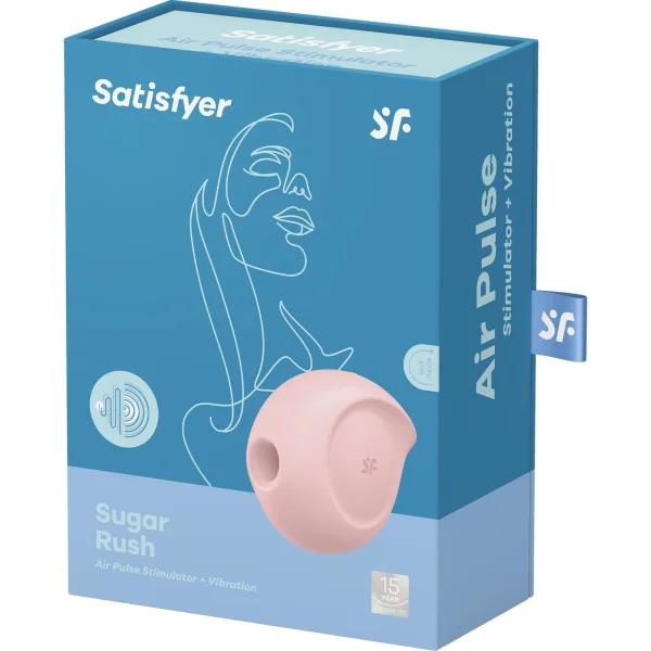 Satisfyer Sugar Rush Pressure Wave Rechargeable Waterproof Clitoral Stimulator - Pink