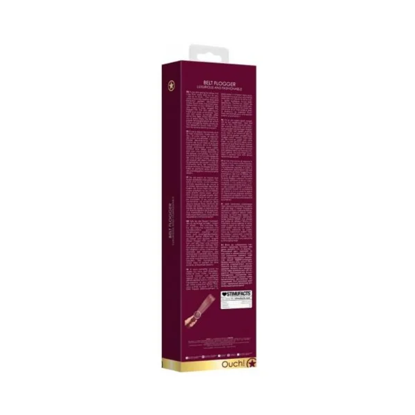 Ouch Halo Belt Flogger Burgundy
