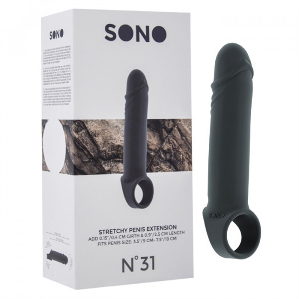 N031 STRETCHY PENIS EXTENSION BLACK SONO
