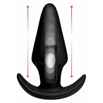7x Remote Control Silicone Butt Plug Large Black Large