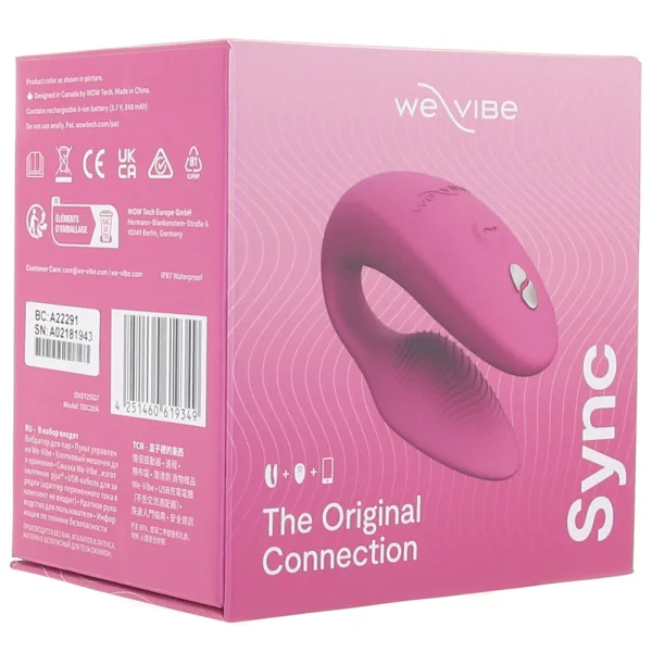 We-Vibe Sync Rechargeable Silicone Remote & App Controlled Couples Vibrator - Dusty Pink