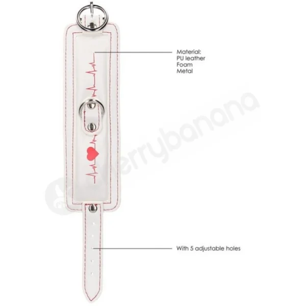 Ouch Nurse Theme White Adjustable Ankle Cuffs With Removable Chain