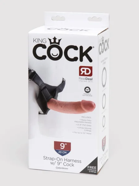 King Cock Strap-On Harness Kit with Ultra Realistic Dildo 9 Inch