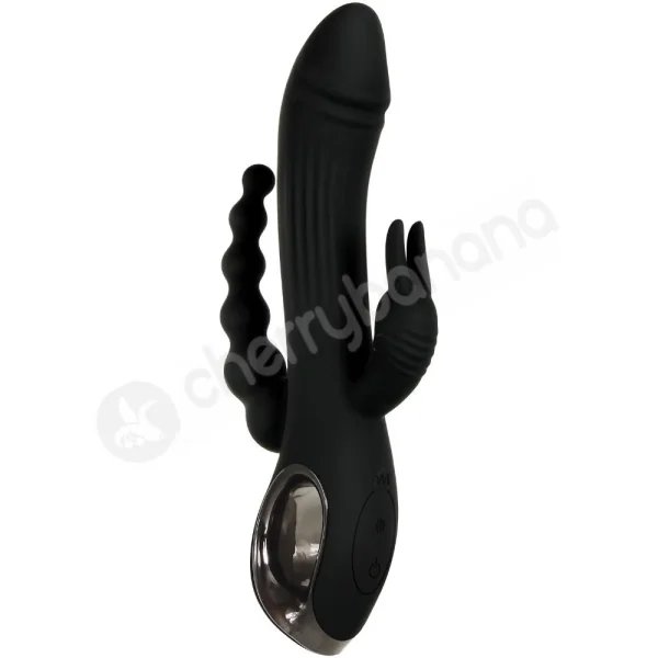 Evolved Trifecta Large Black Triple Stimulation Anal G-spot Clit Vibrator