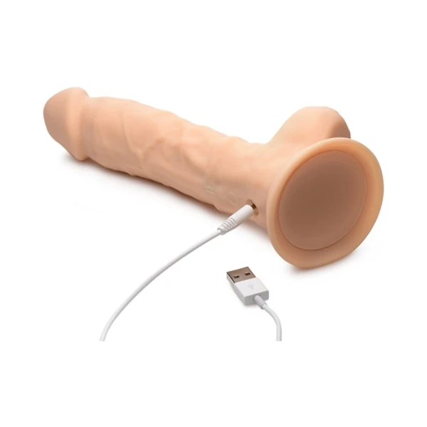 Fleshstixxx Vibrating Rechargeable Dong 8 In. Light — image 11 of 13