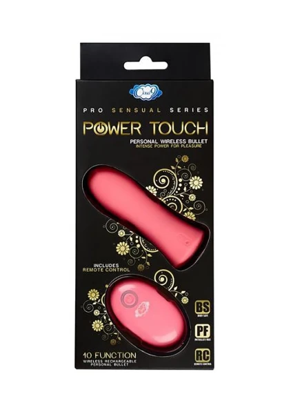 Cloud 9 Power Touch Rechargeable Wireless Bullet Vibrator With Remote Control - Pink
