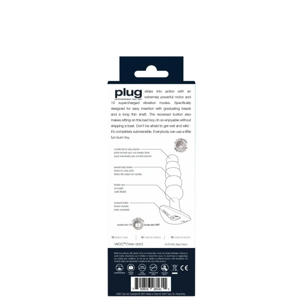 Plug Rechargeable Anal Vibe - Black Pearl