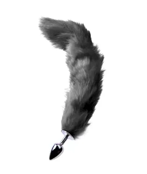 Kink Range Bushy Tail Skeleton Fur Butt Plug - 2.9 Inch - Grey - 17.7 Inch — image 4 of 5
