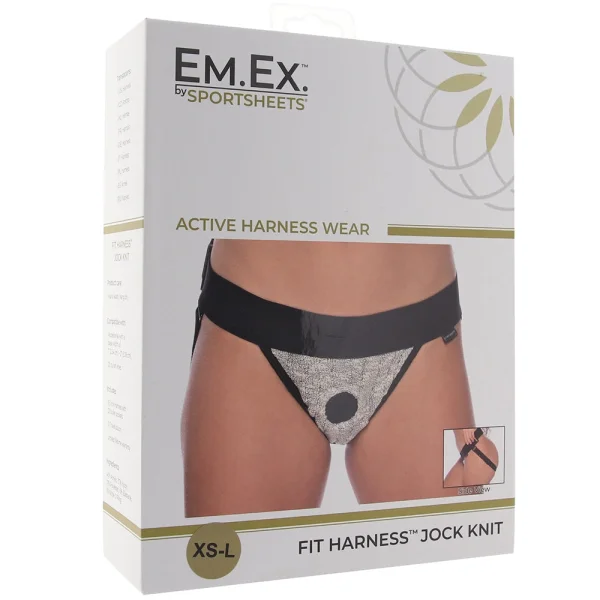 EM.EX. Fit Harness Jock Knit Strap-On Harness By Sportsheets - X-Small to Large, Waists 20" to 31"