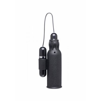 Lightning Stroke Silicone Stroker with Vibrating Bullet Black Fleshlight Wank