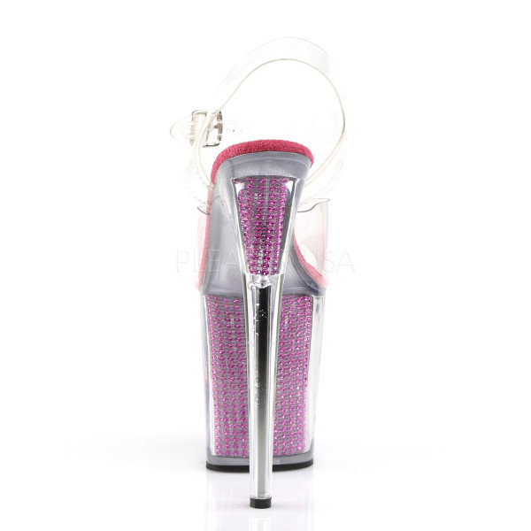 8 inches Heel, 4 inches PF Ankle Strap Sandal W/Simulated RS Filled BTM — image 4 of 8