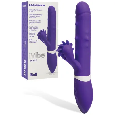 Doc Johnson iVibe Select iRoll 9 5 Beaded Rabbit Vibrator with Rotating Tongues