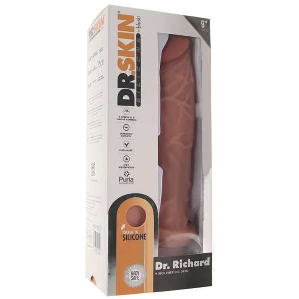 Dr. Skin Silicone Dr. Richard Waterproof Vibrating 9" Dildo By Blush - Vanilla