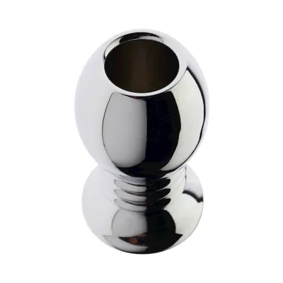 Kink Range Ribbed Alloy Enema Ball 2 7 Inch Silver