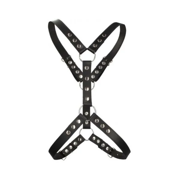 Premium Leather Harness With Metal Snaps Black — image 6 of 8