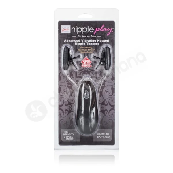 Nipple Play Black Advanced Vibrating Heated Nipple Teasers