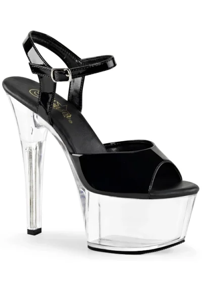Aspire 6" Clear & Patent Platforrm Sandal By Pleaser