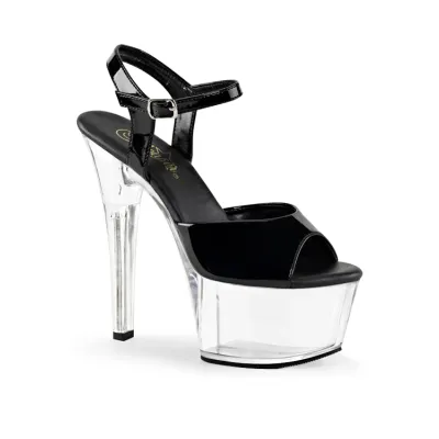 Aspire 6 Clear Patent Platforrm Sandal By Pleaser