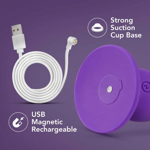 Impressions Ibiza Rechargeable Waterproof Silicone Suction Cup Vibrator By Blush - Plum