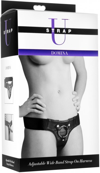 Domina Wide Band Strap On Harness - Black