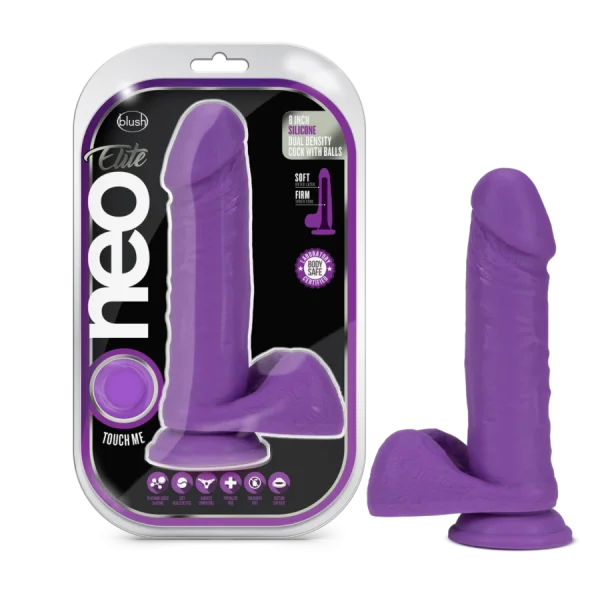 Blush Neo Elite 8 Inch Dual Density Cock with Balls