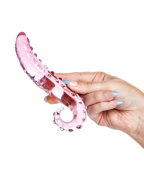 Glacier Glass Pink Tentacle Dildo - 6 Inch — image 6 of 6
