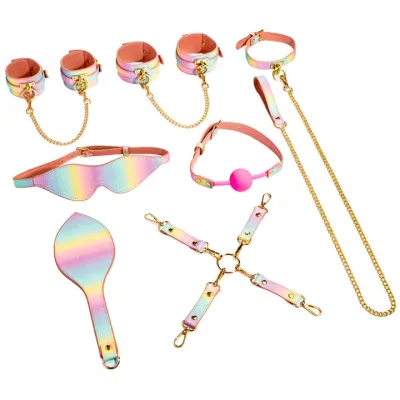 Bondara Luxe Sugar Rush Rainbow Glitter 7 Piece Bondage Set