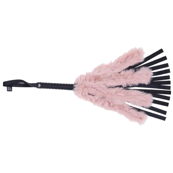 Sex & Mischief Brat Faux Fur Flogger By Sportsheets - Pink & Black