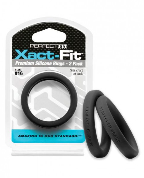 Perfect Fit Xact-Fit Silicone Cock Rings, 2-Packs, 14 Possible Sizes