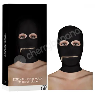 Ouch Black Extreme Zipper Mask With Mouth Zipper