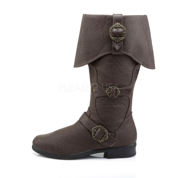 CARRIBEAN-299 - Cuffed Knee Boot W/ Octopus Buckles & Inner Side Zip — image 7 of 8