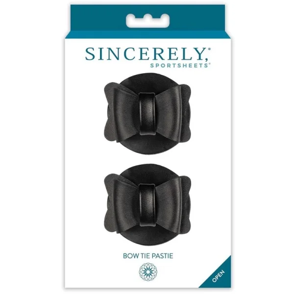 Sincerely Bow Tie Pasties By Sportsheets - Black