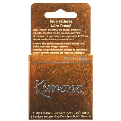 Kimono Textured Ribbed Sensi Dots Condom Box of 3