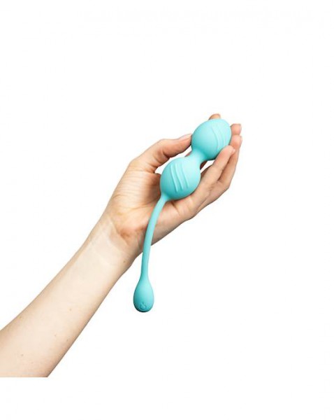 Share Satisfaction Inna Rechargeable Vibrating Kegel Balls - Teal — image 3 of 10