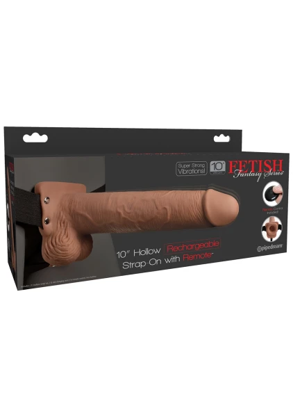 Fetish Fantasy Series 6" Hollow Rechargeable Strap-on With Remote - Flesh