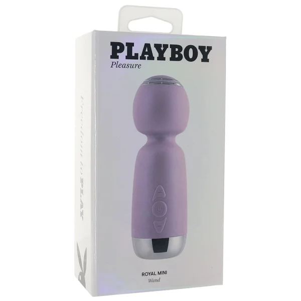 Playboy Pleasure Royal Rechargeable Silicone Vibrating Mini Massage Wand - Lavender
