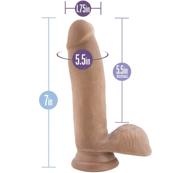 Au Naturel 7 Inch Sensa Feel Dual Density Dildo By Blush - Caramel