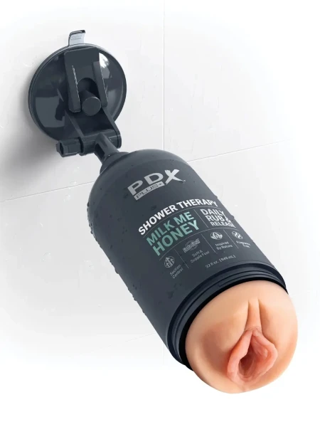 PDX Plus Shower Therapy Soothing Scrub Discreet Penis Stroker By Pipedream - Vanilla