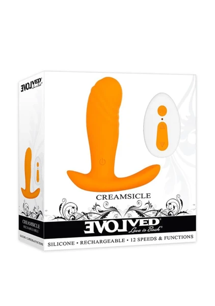Creamsicle Vibrating Plug with Remote Control by Evolved Novelties