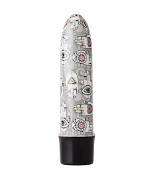 Joya Pattern Bullet Vibrator - Doodles - Ivory -  5 Inch — image 2 of 2