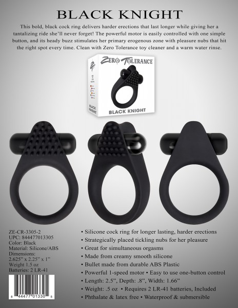 Black Knight Vibrating Cock Ring