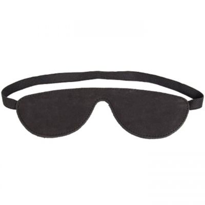 Bondara Black Nubuck Leather Blindfold