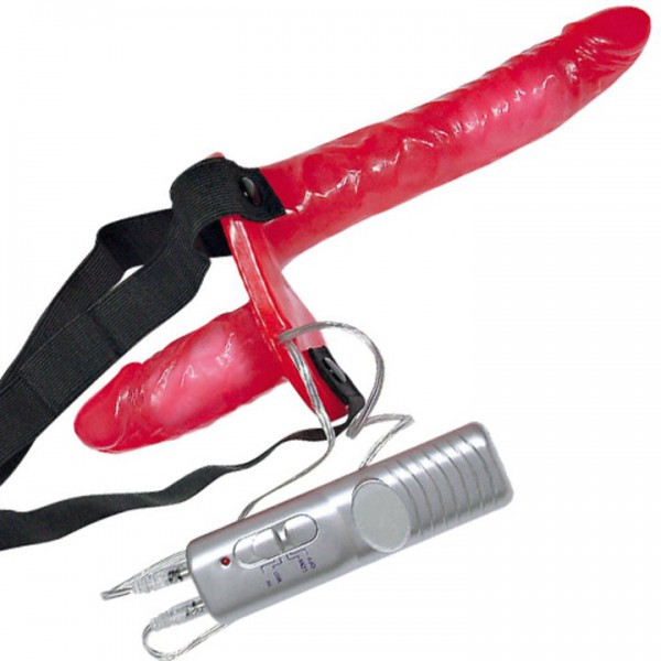Red Rocket Double Vibrating Strap-On - 7 Inch