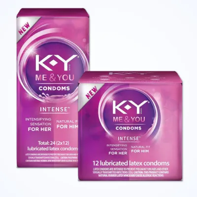 K Y Intense quot Me amp You quot Lubricated Condoms Standard Size Condoms
