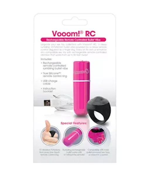 Vooom Remote Control Vibrating Bullet - Pink — image 14 of 14