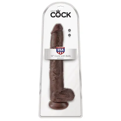 King Cock 14 Cock With Balls Brown