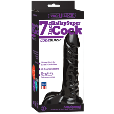 Vac U Lock CODE BLACK Ballsy 7 Super Cock