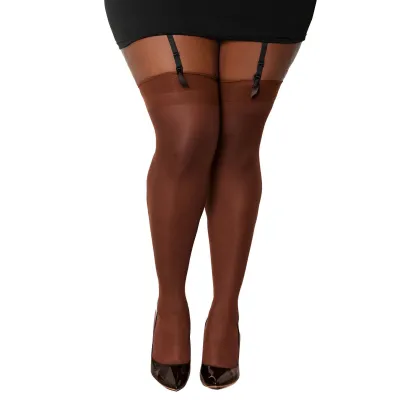 Seam Back Thigh High Queen Size Espresso